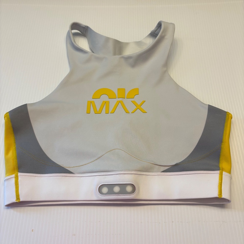Nike Air Max Sports Bra Womens Medium Grey Yellow Dri-FIT Activewear